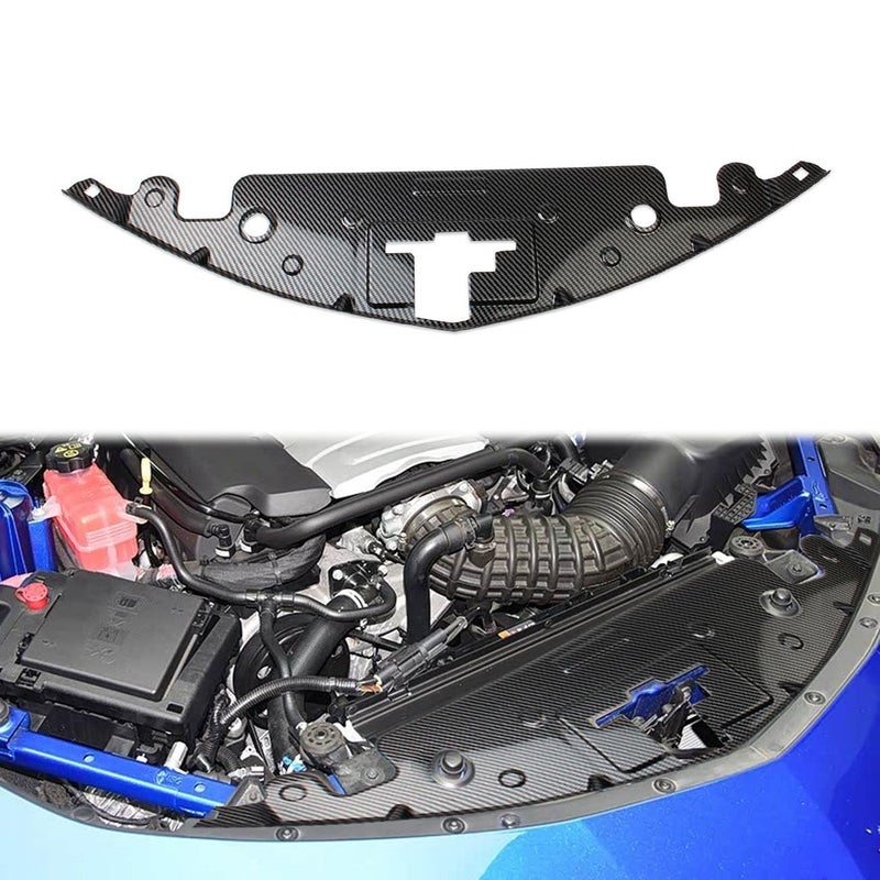 Fewshaw Carbon Fiber Style Engine Hood Lock Panel Trim Cover Accessories for 20162024 Chevrolet Camaro